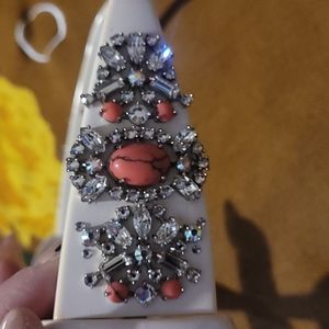 Vintage Dolce and Gabbana limited edition-ivory, coral and crystal sunglasses.